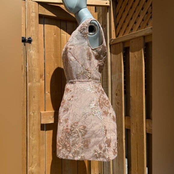 🆕 BRONX & BANCO 🧿 NWOT Violet Mini Dress, Gold & Champagne Sequin - Sz L US 8 - Picture 5 of 15